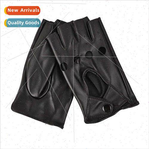 Women half finger fashion hollow half finger pu imation leat