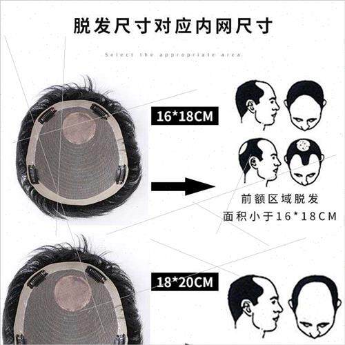 Men wigs Korean handsome short hair real hair hair patch pie