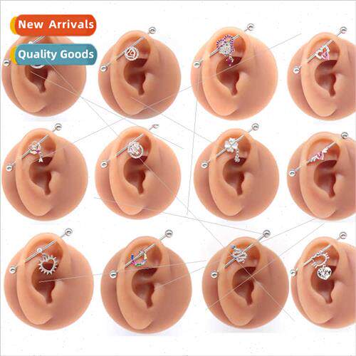 Europe daily casual heart-shaped earrings long ear rod cute