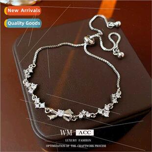Diamonds zircon love bow splicing bracelet niche hundreds st