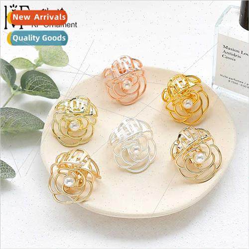 Europe retro alloy hair clips female ins minimalist metal cl
