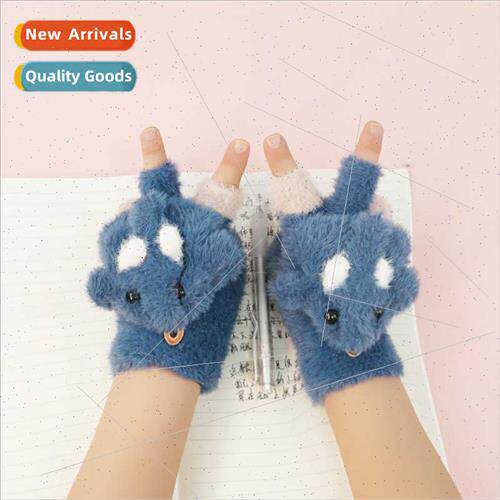 Winter imation sable children men women half finger flip glo