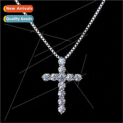 Europe Hundred Copper Shiny Zirconia Hip Hop Cross Pendant N