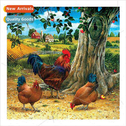 Diamond painting new rooster hen 5D full diamond round diamo