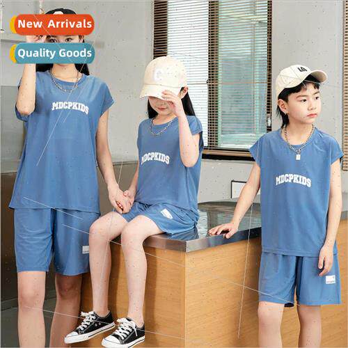 Parent-child twoPCS sleeveless undershirt set boys loose com