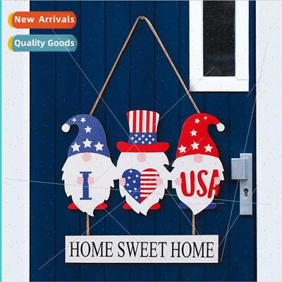 Independence Day Love Plywood Hanging Decoration Gnome Door