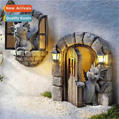 Fairy Statue medation small dinosaur statue garden decoratio