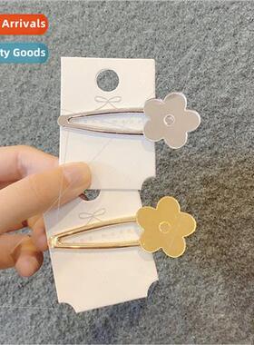 Korean ins mirror small flowers bangs hairpin side clip girl