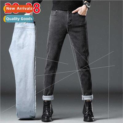 Men jeans men padded thickened straight high-end tide men pa