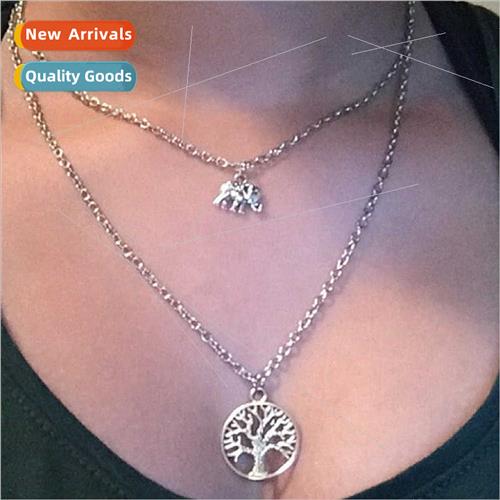 Europe retro fashion Mori system collarbone chain double lay