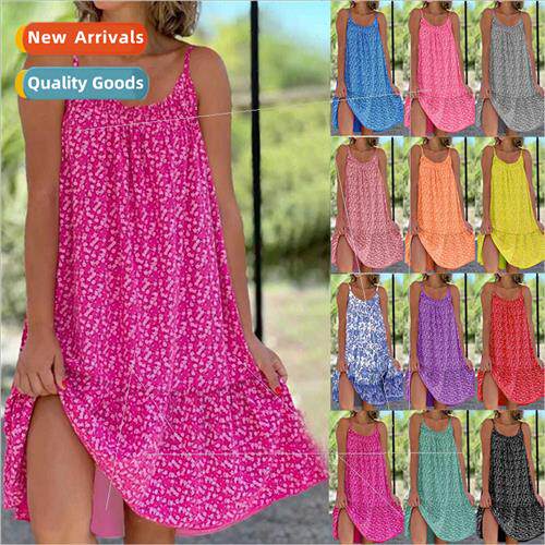 2023 New Big Swing Floral Halter Plus ze s-5xl Dresses