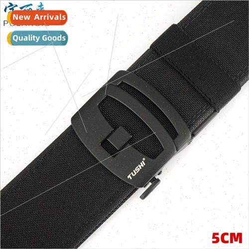 5CM toothless men belt nylon automatic buckle hanging gun tr