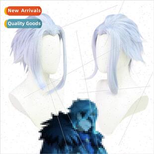 To winter fools crowd Dr. Dottore cos wig light blue high te