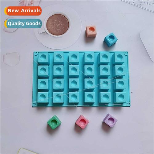 24 connected dots square 195 chocolate ice grid silicone mol