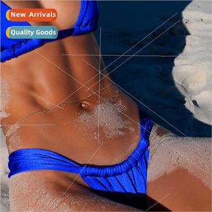 Sexy Spl Color Solid Tie Swimsu Womens Bikini Europe 2024