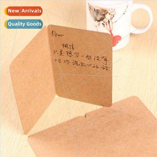 Imported kraft paper 2 pages folded blank card nostalgic ret