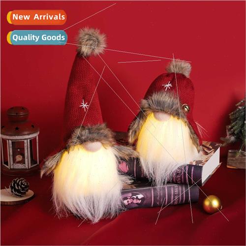 New lighted faceless doll Rudolph Gnome plush doll ornament