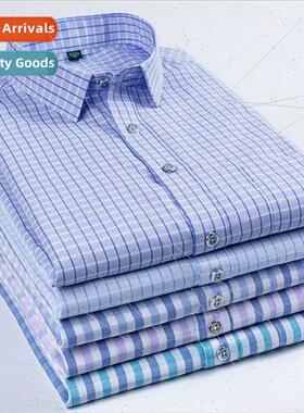 2021 summer new nd plaid shirt men short-sleeved business ca