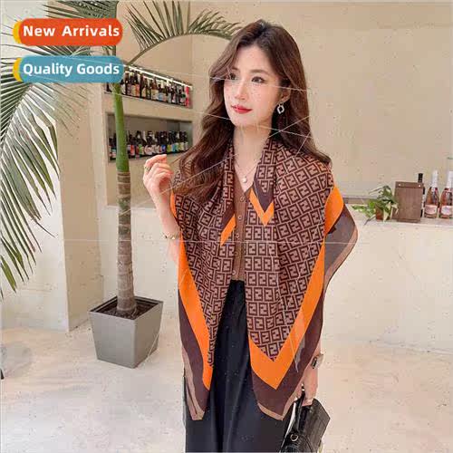 2023 spring summer new silk scarf female printing new silk s