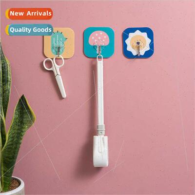 Creative iron small hooks strong adhesive kchen wall hanging
