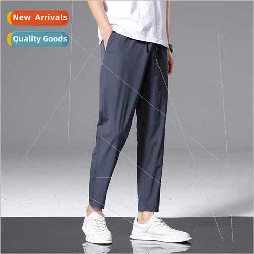 HK ice silk casual pants men summer  breathable quick-drying