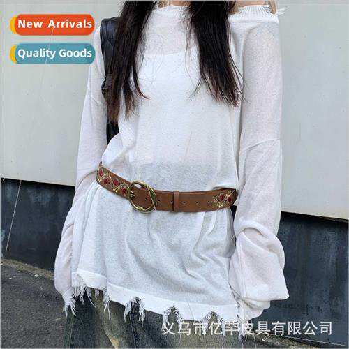 Chinese floral pattern ladies belt retro pants belt dress de