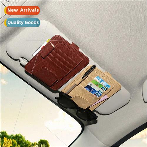 Car visor ticket holder car multifunctional microfiber leath