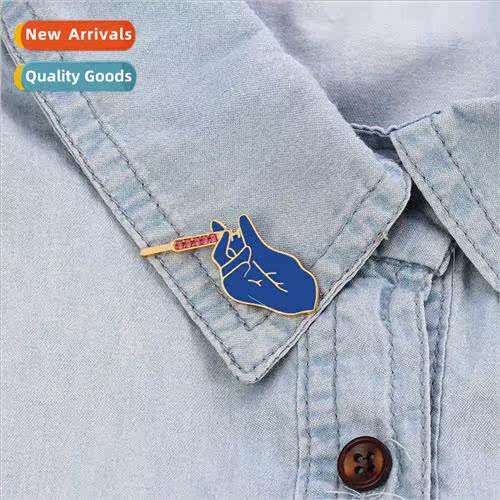 Zircon Blue Alloy lver Brooch