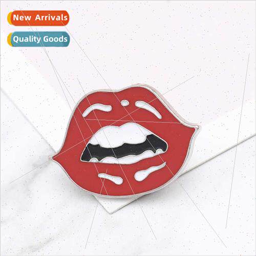 New  American fashion cartoon fun red lips brooch bag clothi