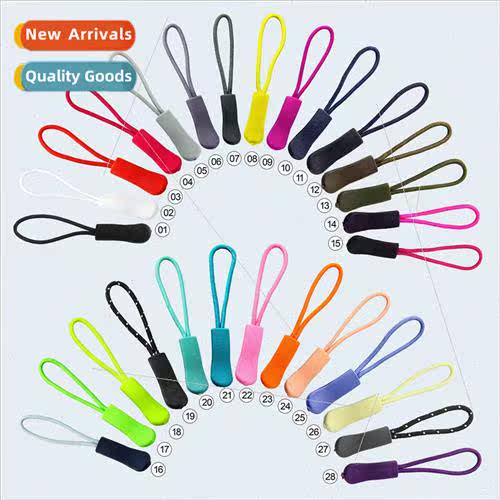 Zipper head pull rope pvc pull tail rope black drip plastic