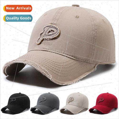 Hat female retro do old washed cap P letters worn baseball c