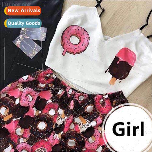 Womens Sleepwear Cute Cartoon Print Short Set Pajamas  W