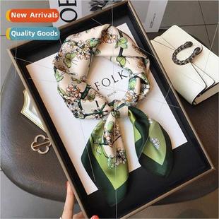 flowers green butterfly simulation scarf Korean silk sweet