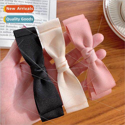 bow hair clips compact girl pink satin duckbill clip lady sw