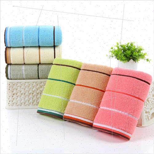 Colorful striped towel cotton 32 strands plain color broken