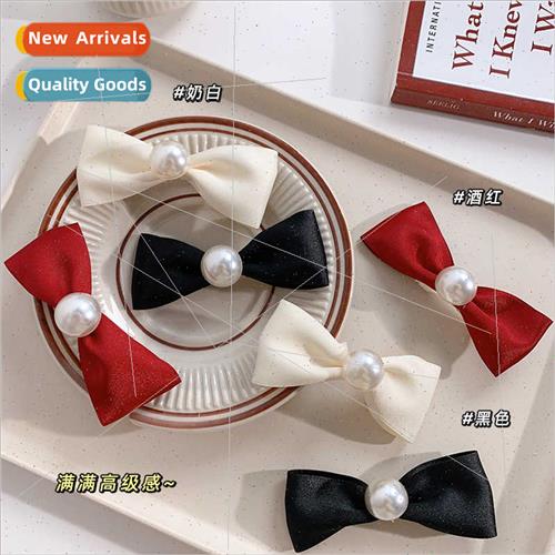 Koreapearl bow hair clips red satin hair accessories hair ca