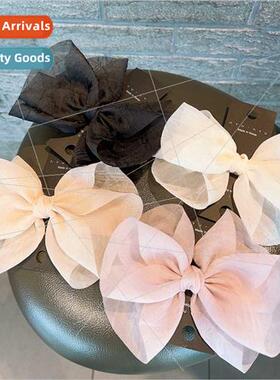new retro fairy gauze floating bow hairpin top clip jewelry