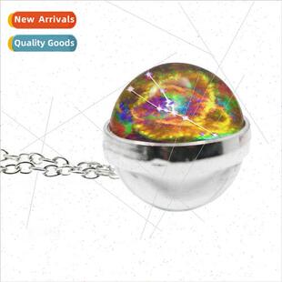 12 Zodiac gns Double ded Glass Convex Pendant Necklace 12 Zo