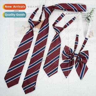 Korean Japan courtyard students stri Necktie burgundy female