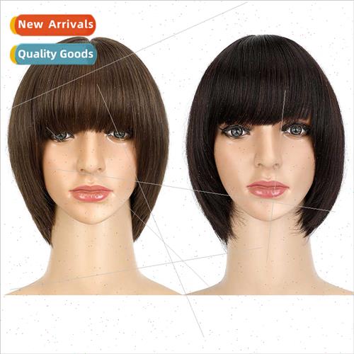 Wig female Qi bangs short hair full head set natural simulat