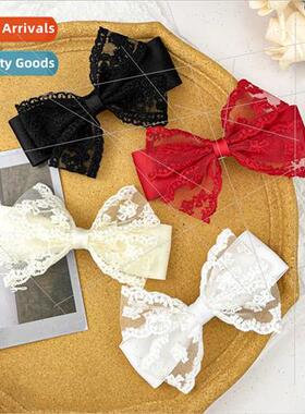 Korean  lace bow hairpin female temperament versatile side c