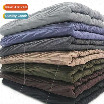 New pearl chiffon pleated monochrome pressed wrinkled long s