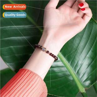 Crystals che Bracelet HJewelr Beaded String Moonstone Garnet