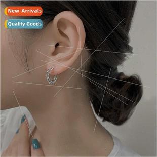 tide earrings retro hip chain Buckle hop splicing