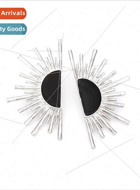 retro senior alloy oil drop sunflower large earrings fashion