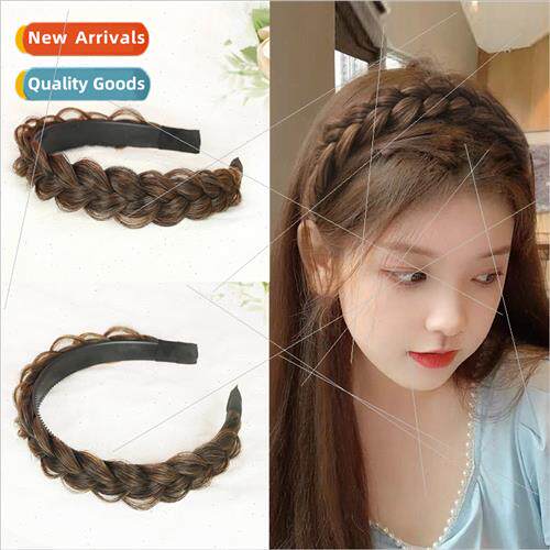 Fishbone braid wig twist braid hair band teeth -slip headdre