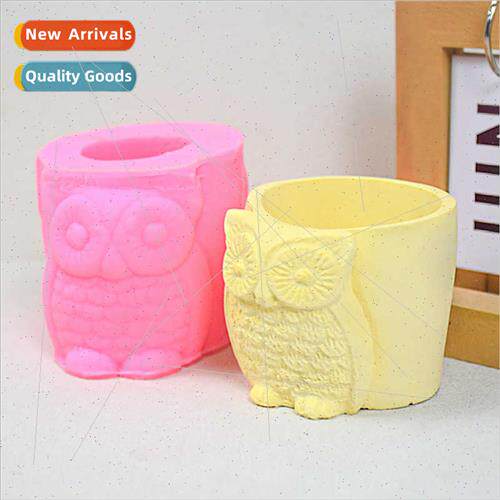 New Creative owl flower pot silicone mould DIY clay plaster
