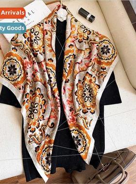 2021 new Korean printing 90 fashion large square scarf femal