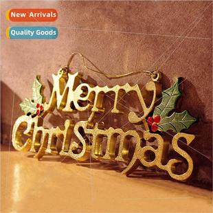 Christmas silver alphabet gold wire hangtags Merry
