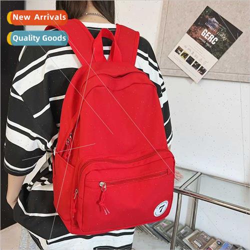 Teenage girls schoolbag junior high color solid color should